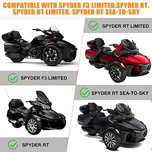 SPORTULI Waterproof Full Cover Replace for Can-Am Spyder F3, 420D Oxford Heavy Duty All Weather Cover with Reflective Strips for Snow Rain Dust Hail Protection (Spyder 105) - Image 4