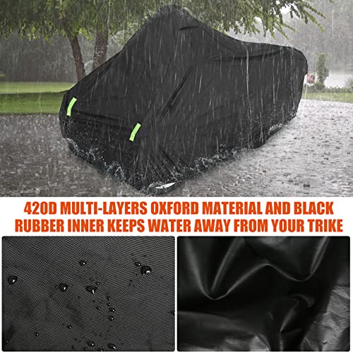SPORTULI Waterproof Full Cover Replace for Can-Am Spyder F3, 420D Oxford Heavy Duty All Weather Cover with Reflective Strips for Snow Rain Dust Hail Protection (Spyder 105) - Image 3