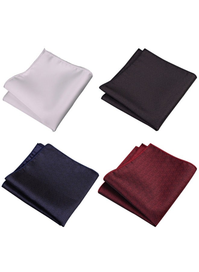 GUSGU 4 Pack Pocket Squares for Men Men's Handkerchief Mens Pocket Squares Set Hankies for Wedding Party Assorted Colors 23 x 23 cm Style A - Image 1