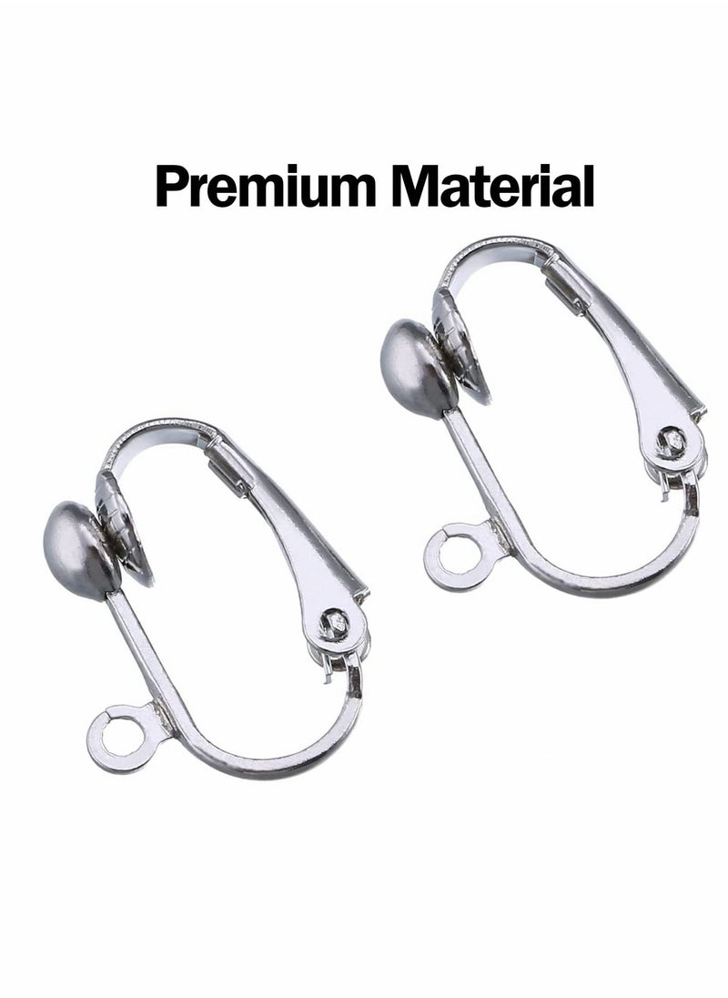 Clip-on Earring Converter, Earring Clip Backs Non-pierced Earring Findings Dangle Earring Clips with Easy Open Loop and Silicone Earring Pads for None Pierced Ears