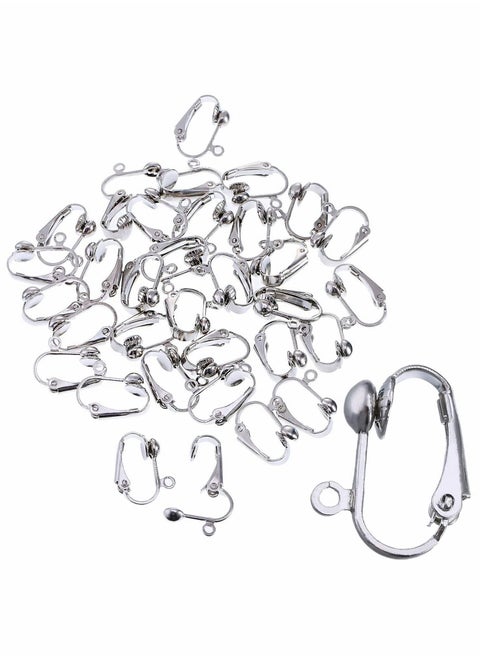Clip-on Earring Converter, Earring Clip Backs Non-pierced Earring Findings Dangle Earring Clips with Easy Open Loop and Silicone Earring Pads for None Pierced Ears