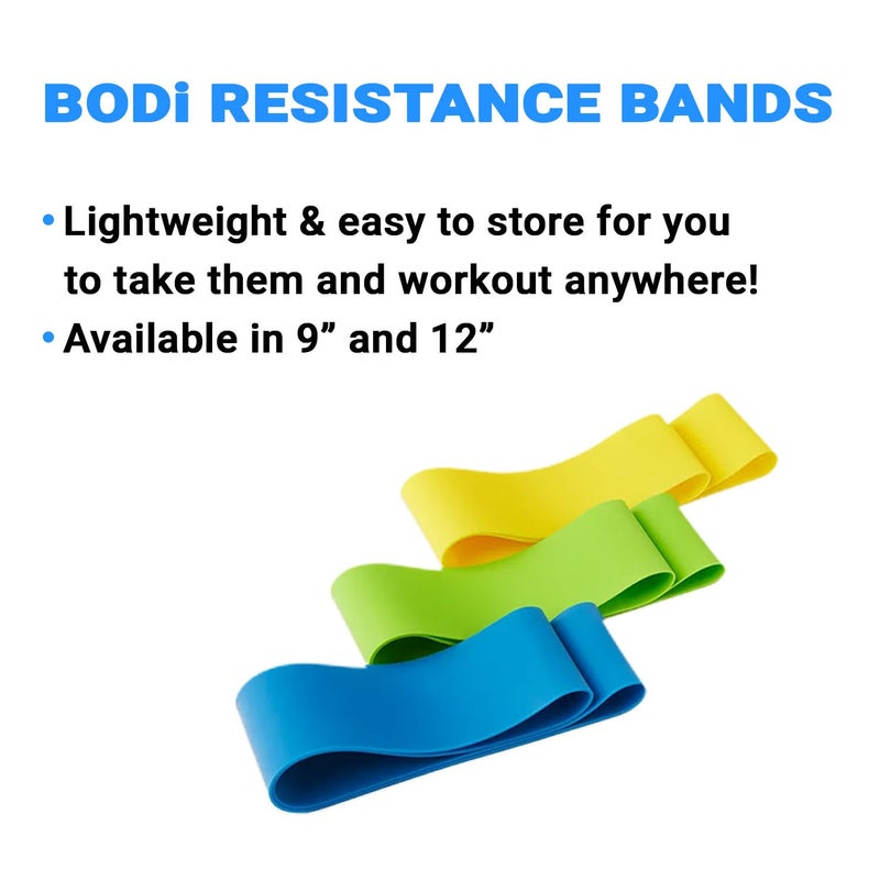 Beachbody Resistance Bands for Booty and Thigh Workouts, Unisex Strength Workout Exercise Loops for Women & Men, Light, Medium & Heavy Resistance Levels, 9 Inch, 3 Pack - Image 2