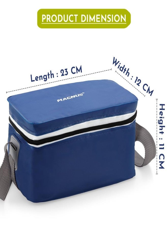 Magnus Fancy 3 Prime Steel Lunch Box Set | Leak-Proof Lunch Box for Kids | Lunch Boxes for Office Men & Women | Tiffin with 3 Compartments & Washable Cover | Safe & Stylish Design (Blue) - Image 3