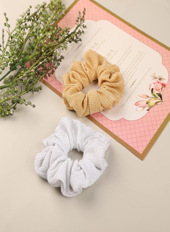 Accessher 6 Pcs Hair Band For Women Scrunchies Satin Silk Hair Accessories Rubbers Bands For Women Stylish Hair Rubber Bands Hair Ties Scrunchies - Image 5