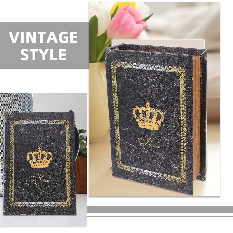 2pcs European style Book Box Vintage Storage Book Book Box Antique Book Shaped Container - Image 2