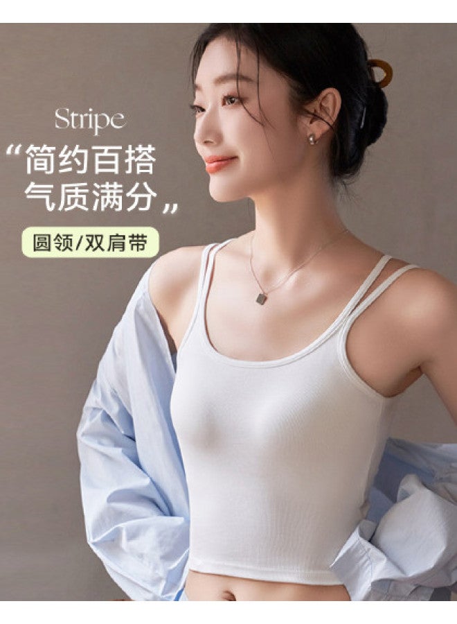 MIIOW Fashionable Sleeveless Top With Double Straps Back Design, Short And Slim Fit For Casual Outerwear - Image 1