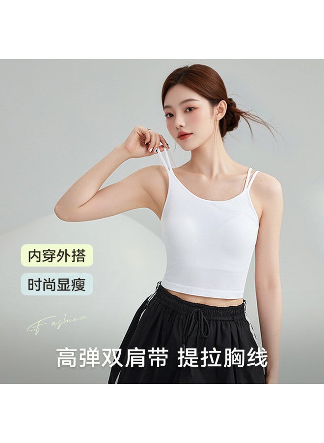 MIIOW Fashionable Sleeveless Top With Double Straps Back Design, Short And Slim Fit For Casual Outerwear - Image 5