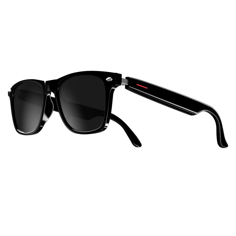 Smart Bluetooth Half Open Frame Sunglasses E13-C Replaceable Lens Polarized Anti Blue Light Call Function Fashionable Adult Glasses Black 