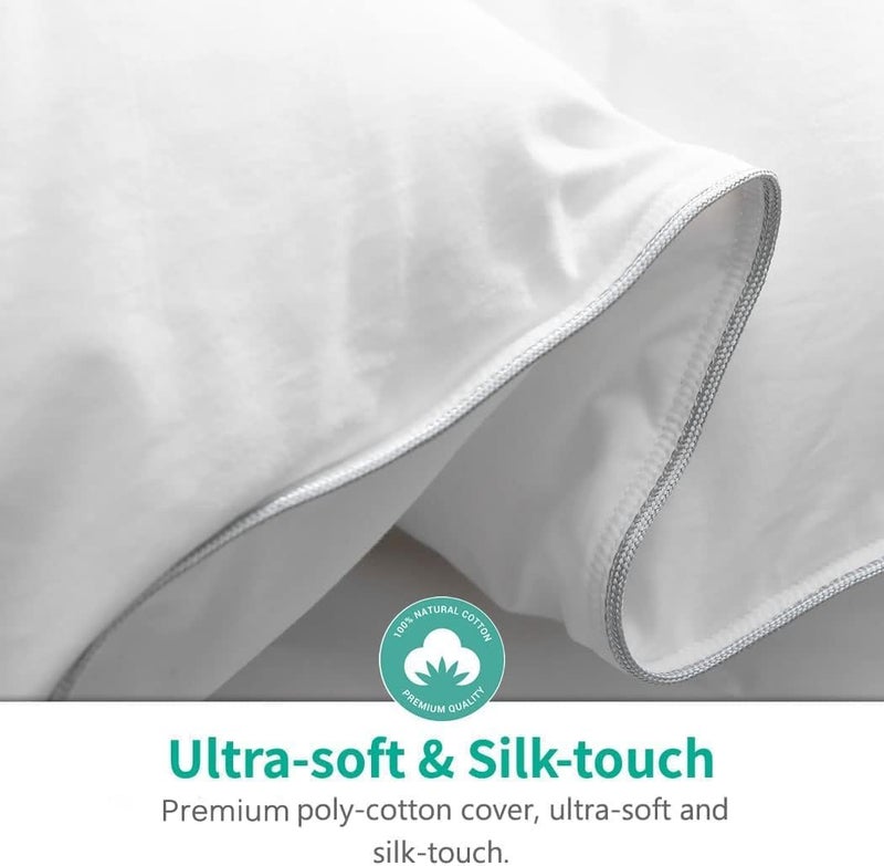 APSMILE Lightweight King Size Down Feather Fibers Comforter, Fluffy Duvet Insert for Warm/Hot Sleepers - Ultra-Soft High Fill-Power Hotel Collection Comforter, 39 Oz Duvet Blanket(White, 106"x90") - Image 3