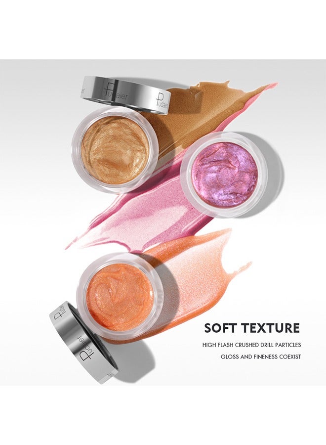 pudaier Highlight Face & Eyes & Lips- Multipurpose Cream,Shine Like a Diamond, Smooth Silky Blush Colors Long Lasting Cheek Liquid Blush #10 - Image 5