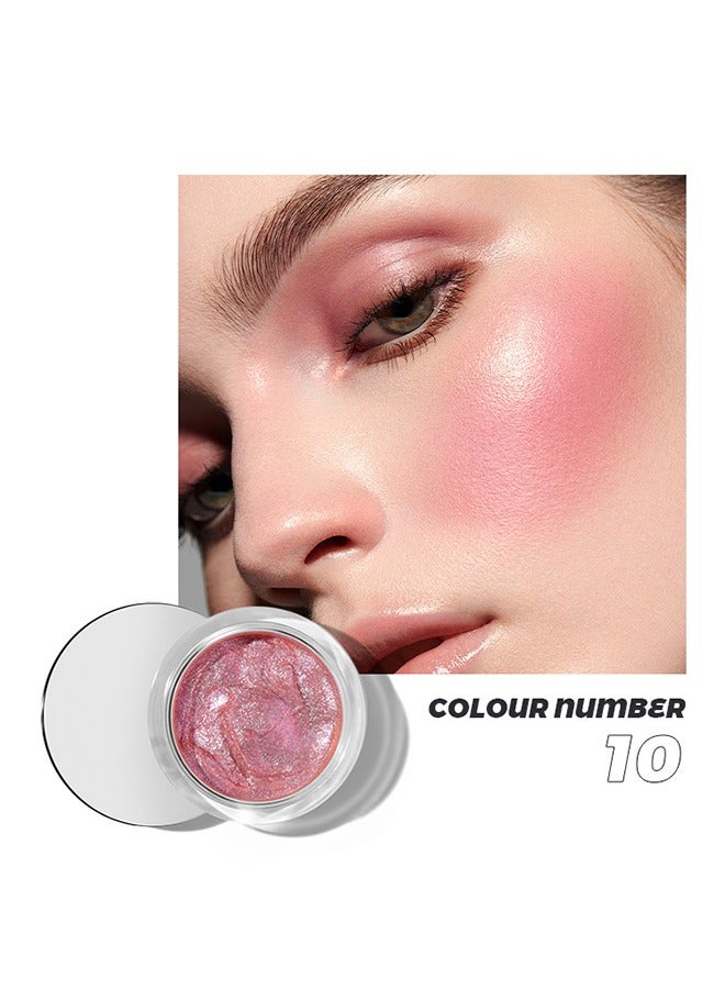 pudaier Highlight Face & Eyes & Lips- Multipurpose Cream,Shine Like a Diamond, Smooth Silky Blush Colors Long Lasting Cheek Liquid Blush #10 - Image 1