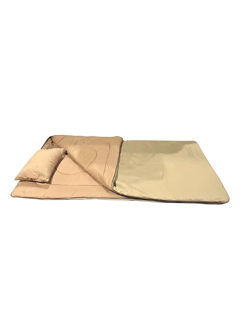 Cady One Mattress and sleeping bag with pillow for trips, land and camping, equipped with a sturdy carrying bag, size 220*120 cm 