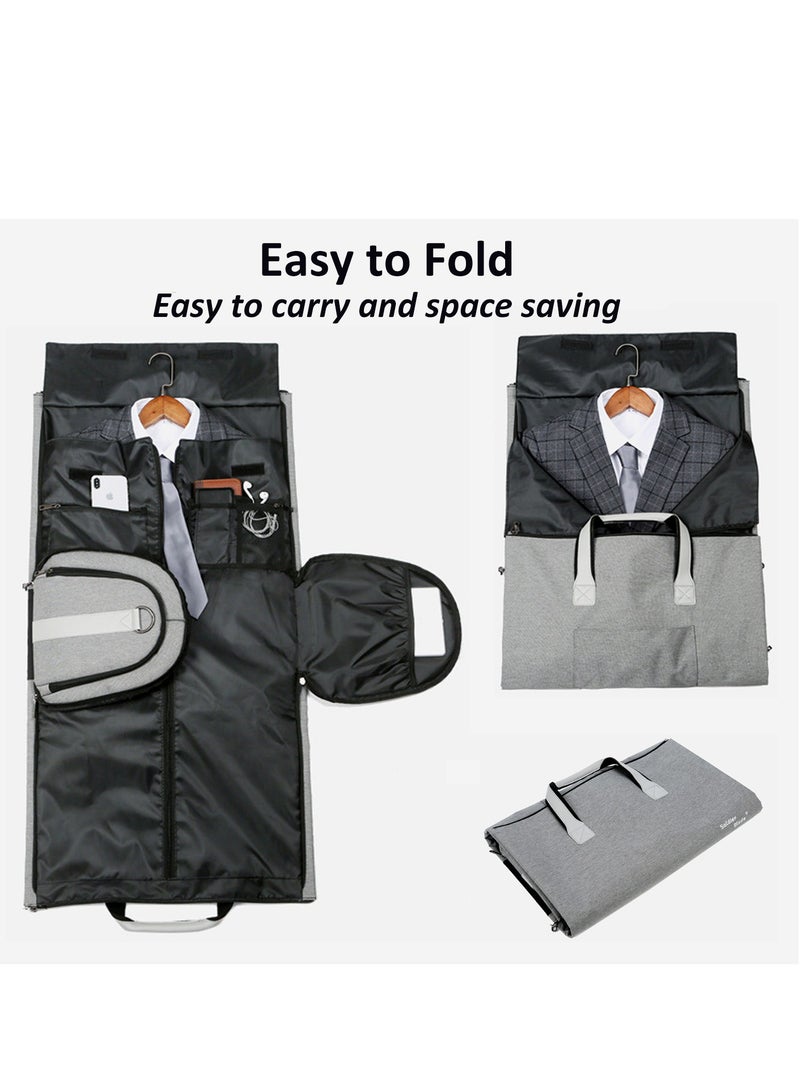 Garment Duffle Bag, Carry On Suit Bag with Shoulder Strap for Travel, Foldable Convertible 2 in 1 Hanging Suitcase for Business and Office  - Image 3
