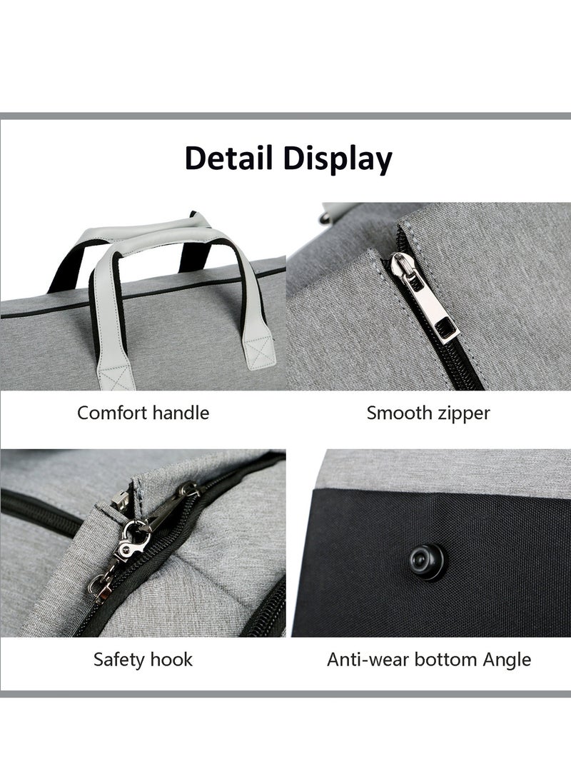 Garment Duffle Bag, Carry On Suit Bag with Shoulder Strap for Travel, Foldable Convertible 2 in 1 Hanging Suitcase for Business and Office  - Image 5