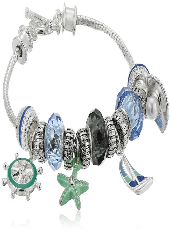 Napier "Gift Box" Boxed Silver-Tone and Multi-Sealife Slider Bracelet - Image 1