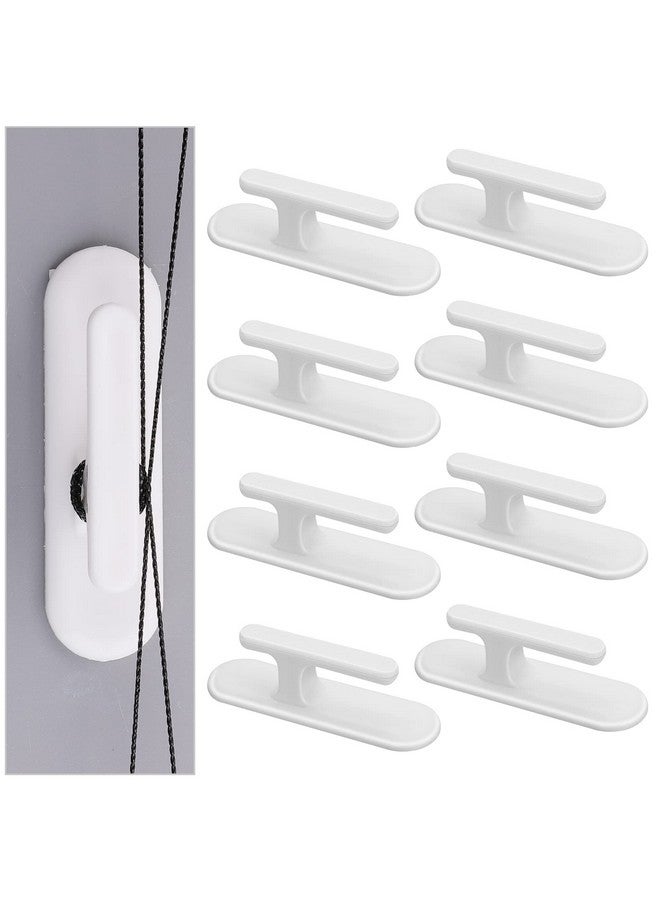 Grevosea Grevosea 8 Pieces Blind Cord Winding Safety Blind Cord Hooks Blind Cord Holder Adhesive Wall Hook Wrap Cleats Baby Proofing for Home Office Window Blinds Curtains Sun Shades Ropes White - Image 1