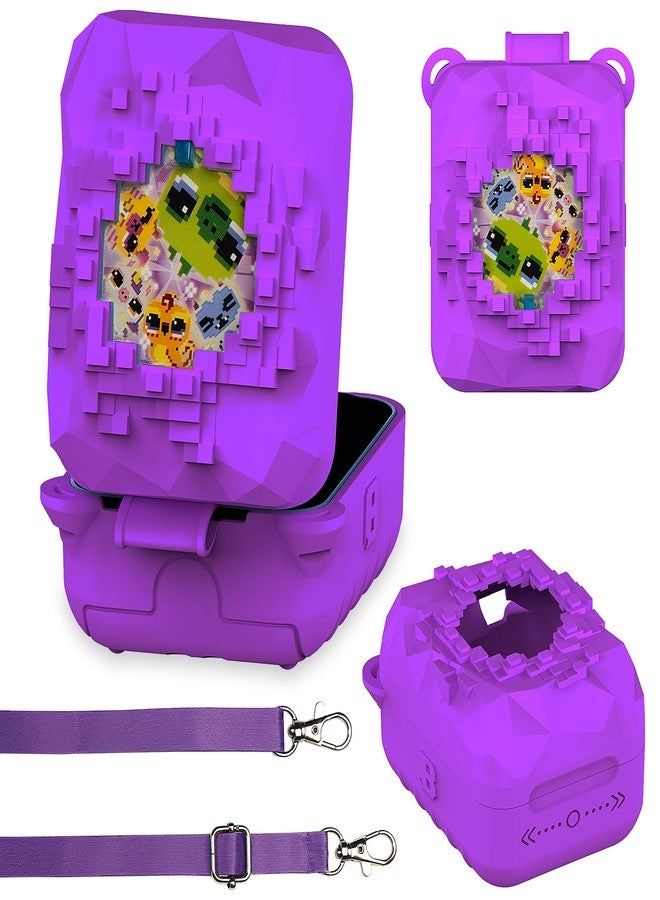 RAWECUD Silicone Case for Bitzee Magicals Interactive Toy Digital Pet, Protective Skin Cover for Bitzee Magicals Virtual Electronic Digital Pet Accessories (Purple) - Image 1