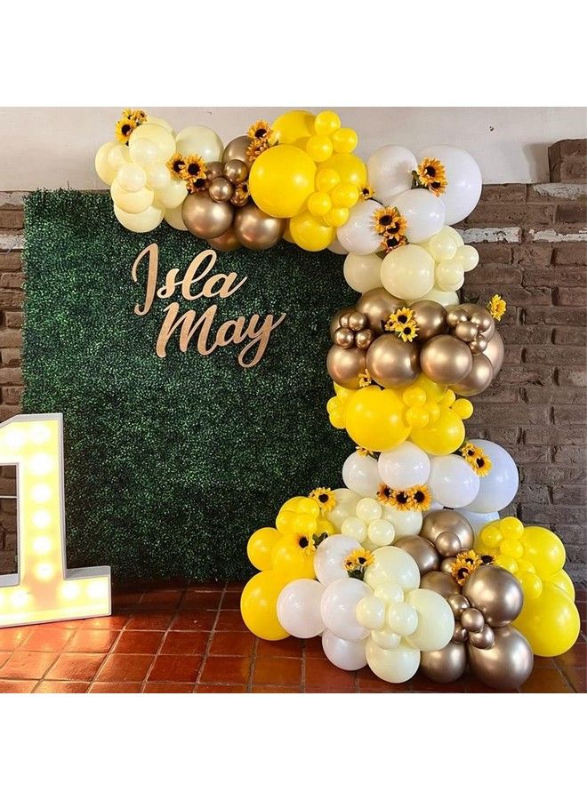 BBPOOL 139Pcs Sunflower Balloons Garland Kit With Artificial Sunflowers Yellow Balloons For Sunflower Theme Birthday Party Baby Shower - Image 1