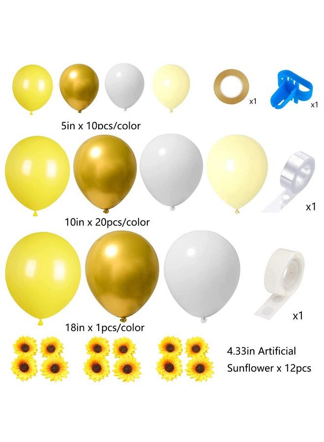 BBPOOL 139Pcs Sunflower Balloons Garland Kit With Artificial Sunflowers Yellow Balloons For Sunflower Theme Birthday Party Baby Shower - Image 3