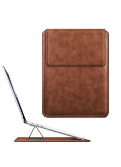 Fintie Fintie Sleeve Case for MacBook Air 13.6 A3113 A2681/MacBook Pro 14 A3401 A3185 A3112 A2992 A2918 A2779 A2442/MacBook Pro 13/MacBook Air 13.3 - PU Leather Slim Bag Cover with Stand Feature, Brown  - Image 1