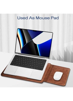 Fintie Fintie Sleeve Case for MacBook Air 13.6 A3113 A2681/MacBook Pro 14 A3401 A3185 A3112 A2992 A2918 A2779 A2442/MacBook Pro 13/MacBook Air 13.3 - PU Leather Slim Bag Cover with Stand Feature, Brown  - Image 5