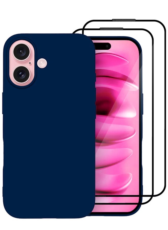 CATANES (for iPhone 16) 3 Pack Case and 2 Screen Protectors, Slim Silicone Case, Full Covered Anti Scratch Shockproof Protective Cover - Image 1