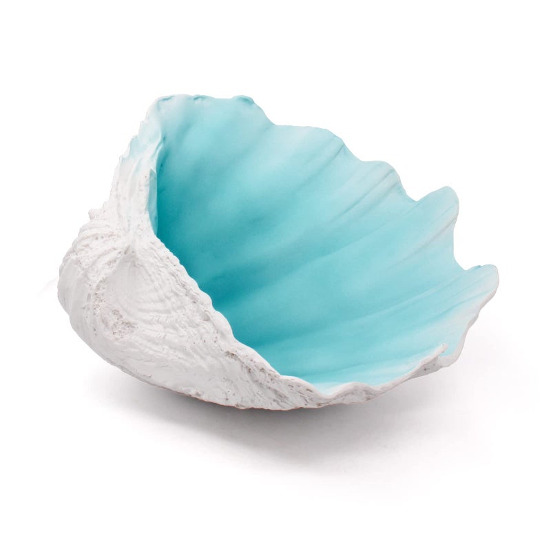Large TurquoiseAqua blue Sea Shells Decorative Bowl Resin Clam Shell Bowl Beach Decorations for Home Coastal Beach Decor Decoration Storage Bowls  Home Office Nautical Themed Party Decor 1021PC
