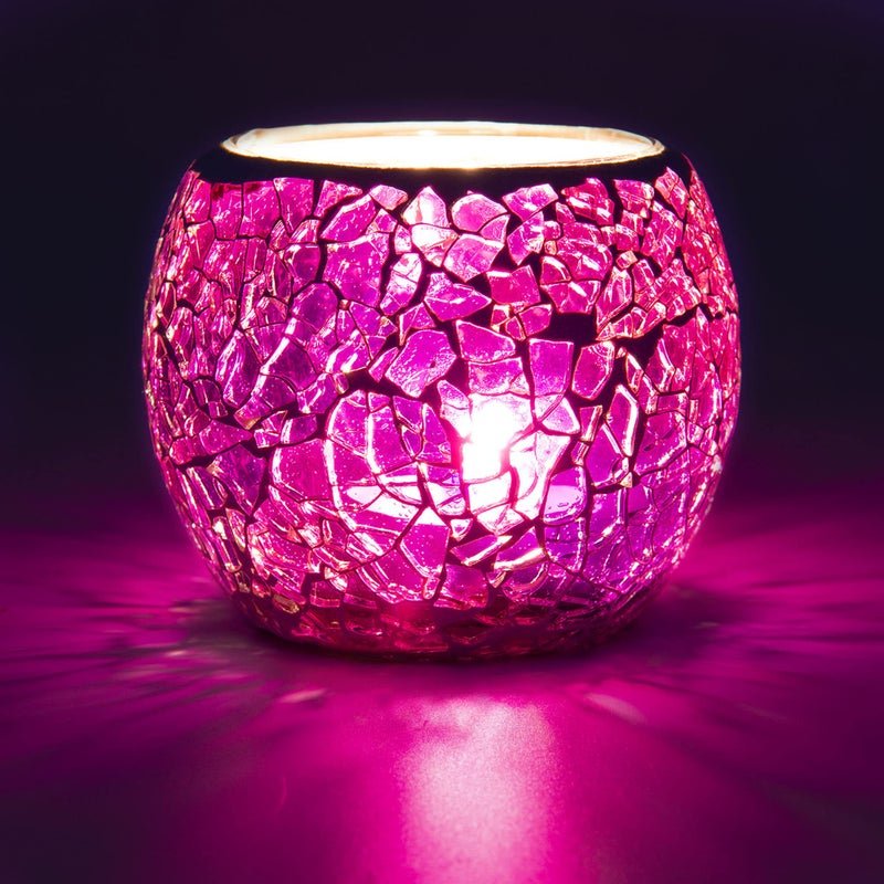Rancco Glass Votive Candle Holder For Tealight  Romantic Mosaic Cracked Candle Holder  Candle Lamp Aromatherapy Candlescape Bowl For Valentine'S Thanksgiving  Christmas Table Centerpiece  Party Decor - Image 1