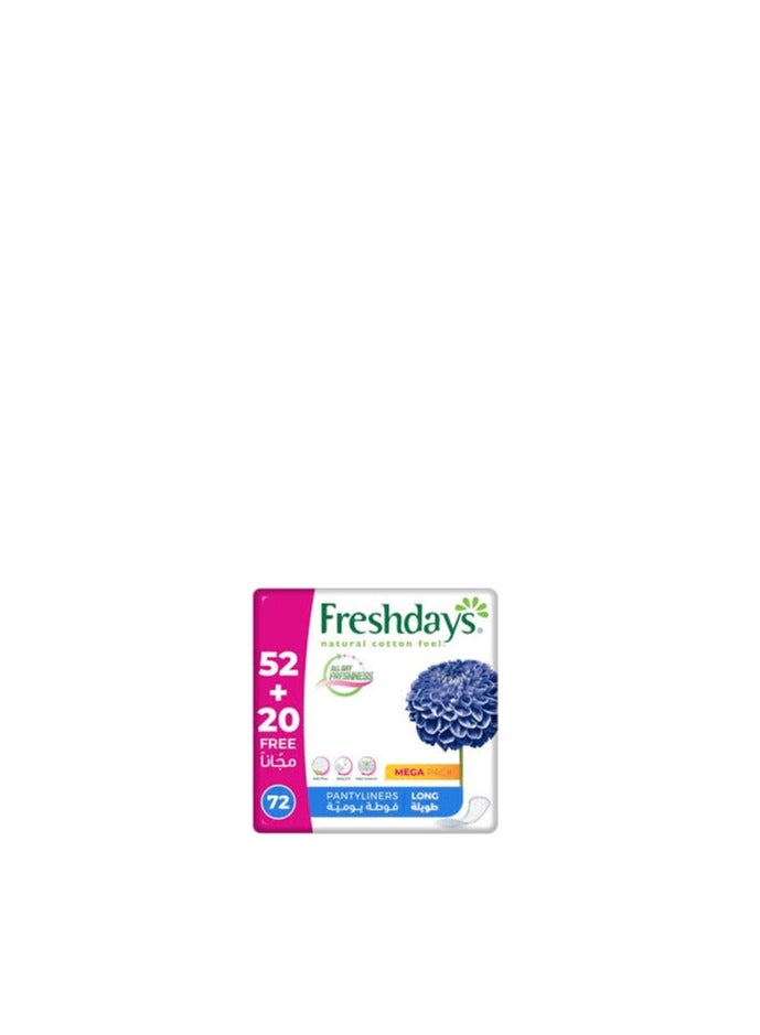 Freshdays Freshdays Pantyliners Long 52+20 Pads - Image 2