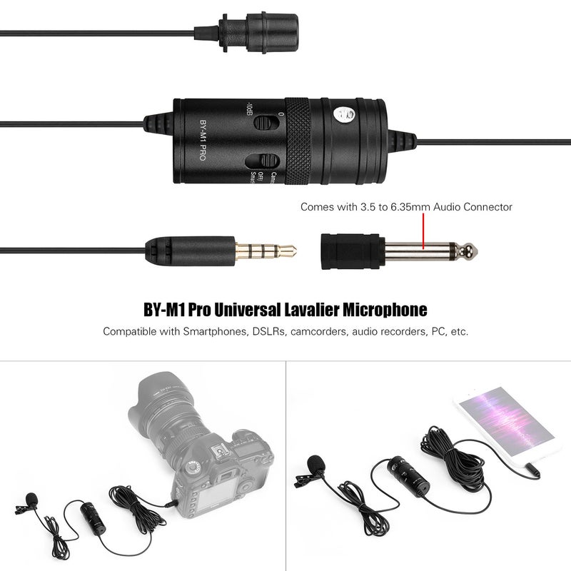 BOYA BY-M1 Pro Omni-Directional Lavalier Microphone Single Head Clip-on Condenser Mic for Smartphone DSLR Camcorder Audio Recorder PC Recording Device - Image 5