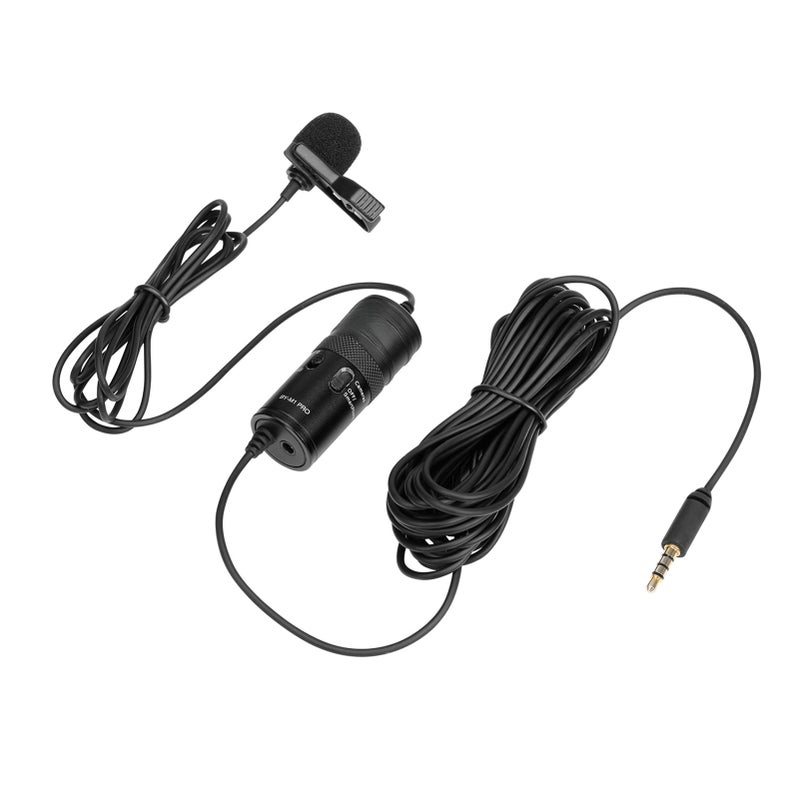 BOYA BY-M1 Pro Omni-Directional Lavalier Microphone Single Head Clip-on Condenser Mic for Smartphone DSLR Camcorder Audio Recorder PC Recording Device - Image 1