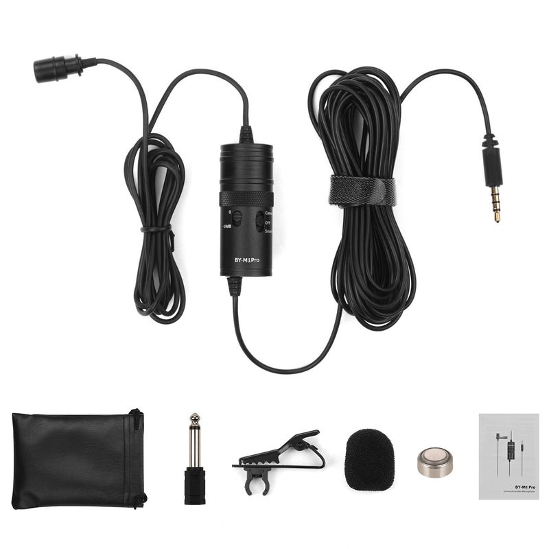 BOYA BY-M1 Pro Omni-Directional Lavalier Microphone Single Head Clip-on Condenser Mic for Smartphone DSLR Camcorder Audio Recorder PC Recording Device - Image 3