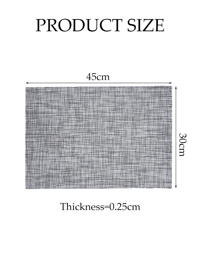 DUNISO 8-Piece Pvc Leather Placemat Set, Square Heat-Resistant And Non-Slip Table Mat, 30 x 45 Cm, Washable, Oil-Resistant, Suitable For Home, Restaurant, Cafe, Black And White.  - Image 2