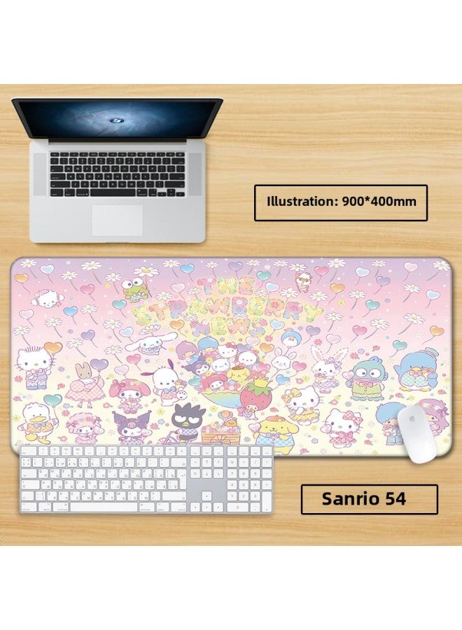 Unlocked Sanrio Mouse Pad Extra Large Girl Cute Cartoon Notebook Office Computer Keyboard Learning-Color:90x40cm Thickness 3mm-Pattern:Ginger Sanrio 88  - Image 2