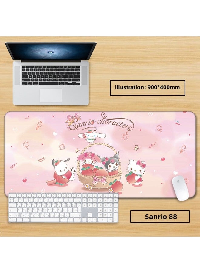 Unlocked Sanrio Mouse Pad Extra Large Girl Cute Cartoon Notebook Office Computer Keyboard Learning-Color:90x40cm Thickness 3mm-Pattern:Ginger Sanrio 88  - Image 1