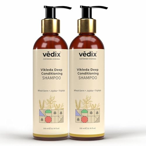 Vedix Vikleda Deep Conditioning Shampoo For Dry Hair | Ayurvedic Shampoo for Men & Women | Combo Pack | 200 ml*2 - Image 1