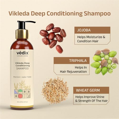 Vedix Vikleda Deep Conditioning Shampoo For Dry Hair | Ayurvedic Shampoo for Men & Women | Combo Pack | 200 ml*2 - Image 2