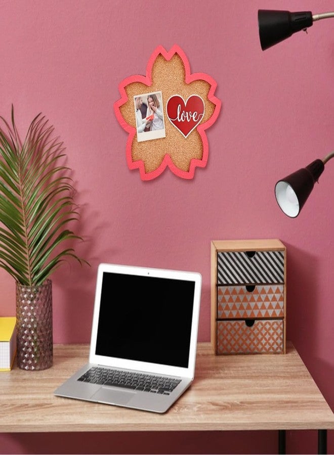 BENECREAT Sakura Pin Cork Board, 8.3x7.5Inch Wall Mounted Corkboard with Pink Frame Bulletin Display Board for Brooch Pin Storage Display, Office Home Decor - Image 5