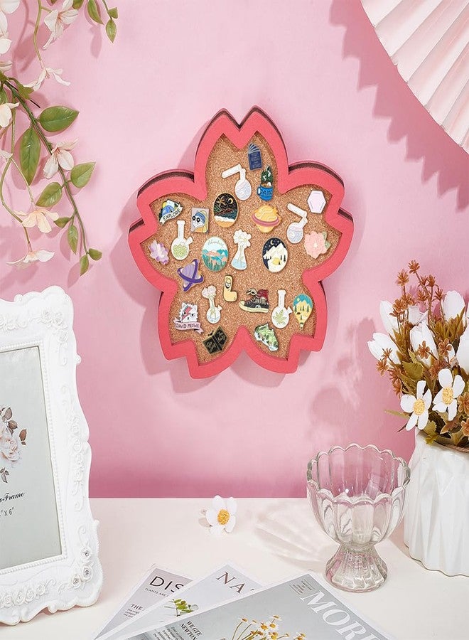 BENECREAT Sakura Pin Cork Board, 8.3x7.5Inch Wall Mounted Corkboard with Pink Frame Bulletin Display Board for Brooch Pin Storage Display, Office Home Decor - Image 4