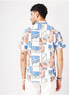 The Indian Garage Co Men Regular Fit Tropical Half Sleeves Spread Collar Casual Shirt  - Image 2