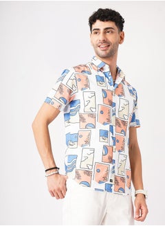 The Indian Garage Co Men Regular Fit Tropical Half Sleeves Spread Collar Casual Shirt  - Image 3