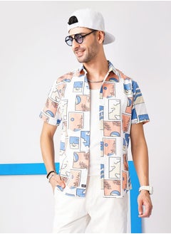 The Indian Garage Co Men Regular Fit Tropical Half Sleeves Spread Collar Casual Shirt  - Image 1
