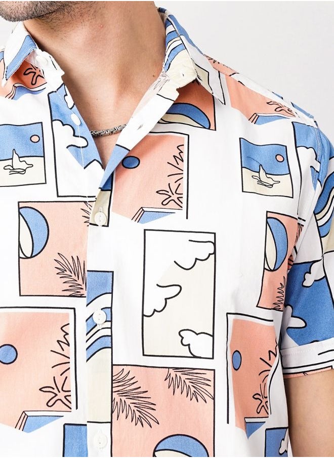 The Indian Garage Co - Men Regular Fit Tropical Half Sleeves Spread Collar Casual Shirt - Image 1