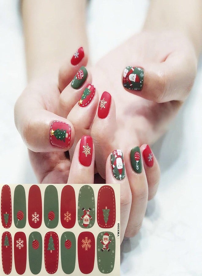 SILPECWEE 8 Sheets Nail Polish Strips for Women Nail Stickers Full Nail Wraps Halloween Christmas Adhesive Gel Strips Stick on Nails Holiday Design Manicure Stickers with 1pc File - Image 5