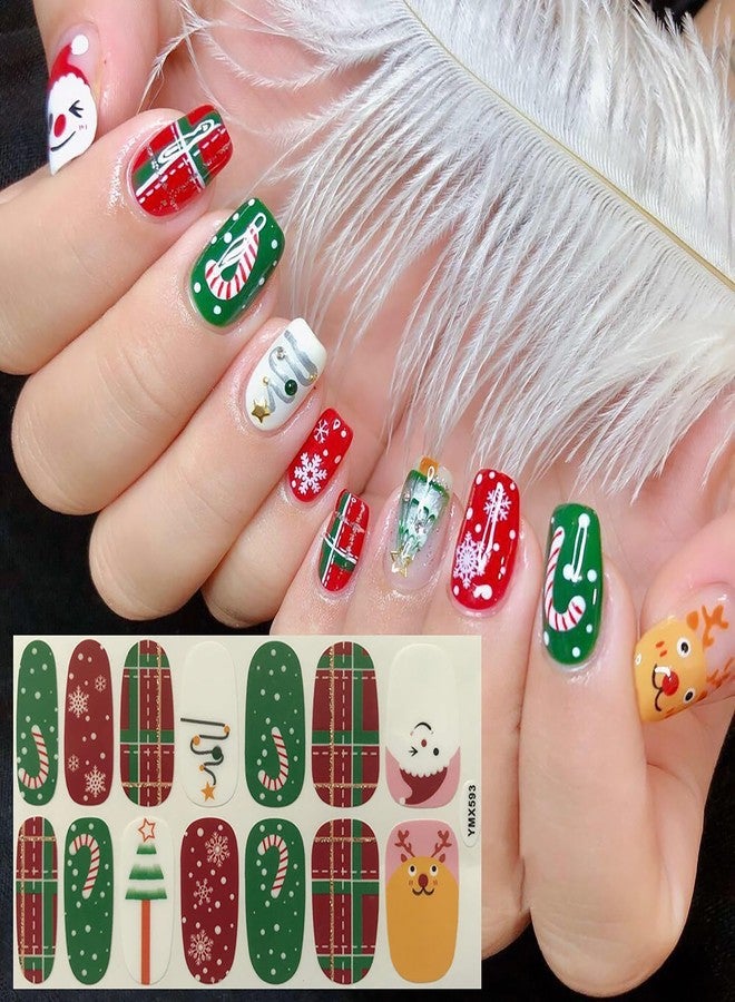 SILPECWEE 8 Sheets Nail Polish Strips for Women Nail Stickers Full Nail Wraps Halloween Christmas Adhesive Gel Strips Stick on Nails Holiday Design Manicure Stickers with 1pc File - Image 4