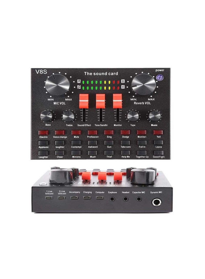 Arabest V8s Portable Audio Mixer Voice Changer  Live Sound Card  For Music Recording Singing Broadcast - Image 2