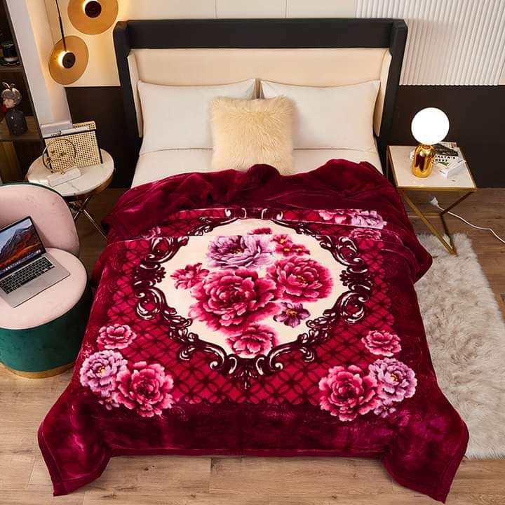 ELSTONE HOME with Device Love Couple Imported Digital Prints Bridal Korean Wedding Bedding Set Cloudy 4 Pieces Blanket Set 1 Blanket with 1 bedsheet and 2 Pillow Cover Special for Newly Married Couples 