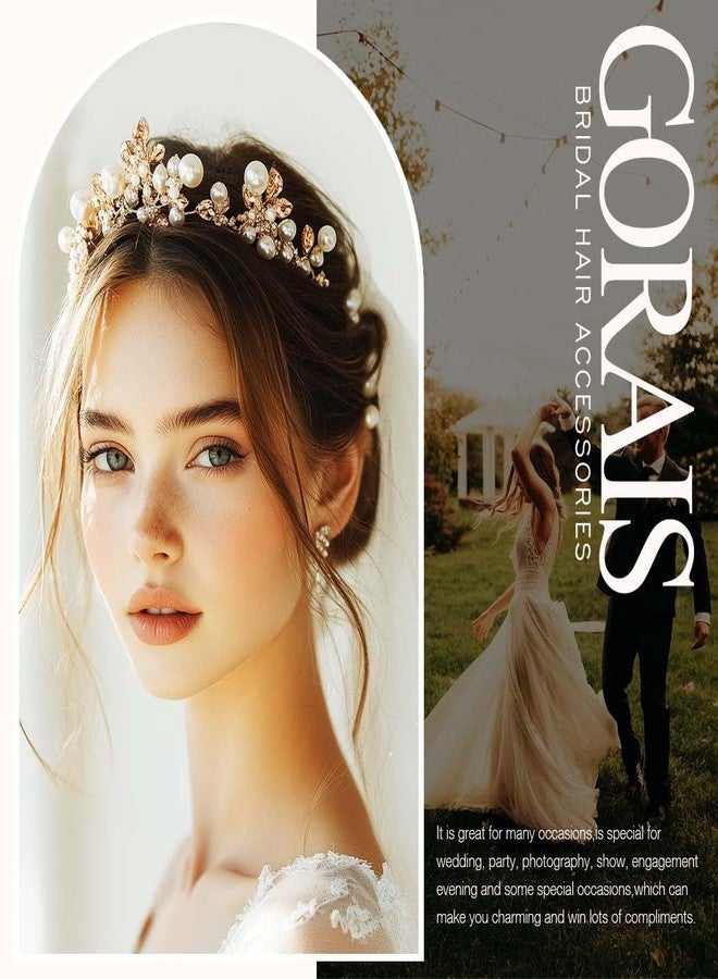 جورايس طوق رأس مرصع بأحجار الراين من GORAIS، تيجان زفاف ذهبية مرصعة بالكريستال، قطعة رأس مثالية لحفلات التخرج للنساء والفتيات - Image 5