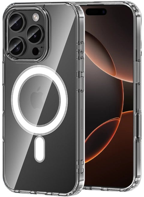 iPhone 16 Pro Max Case, Compatible with Magsafe, Anti-Scratch & Drop Slim Crystal Clear Hard Magnetic Case for iPhone 16 Pro Max 6.9inch, Clear