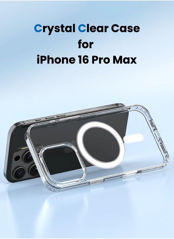 iPhone 16 Pro Max Case, Compatible with Magsafe, Anti-Scratch & Drop Slim Crystal Clear Hard Magnetic Case for iPhone 16 Pro Max 6.9inch, Clear